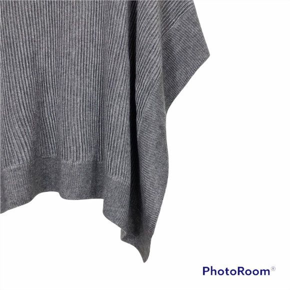 Loft Gray Ribbed Knit Poncho - Picture 5 of 11